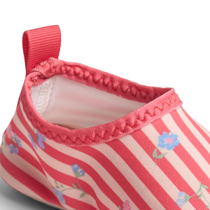 Тапочки для пляжа Wheat "Dolphin Red Stripe Flowers", цветущие полоски